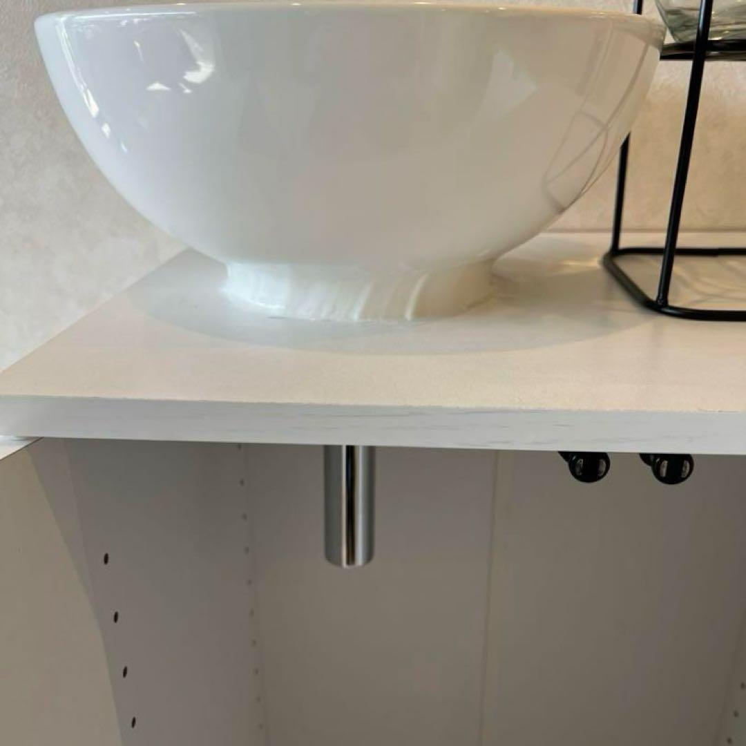 洗面台セット 木製キャビネット 丸型ボウル