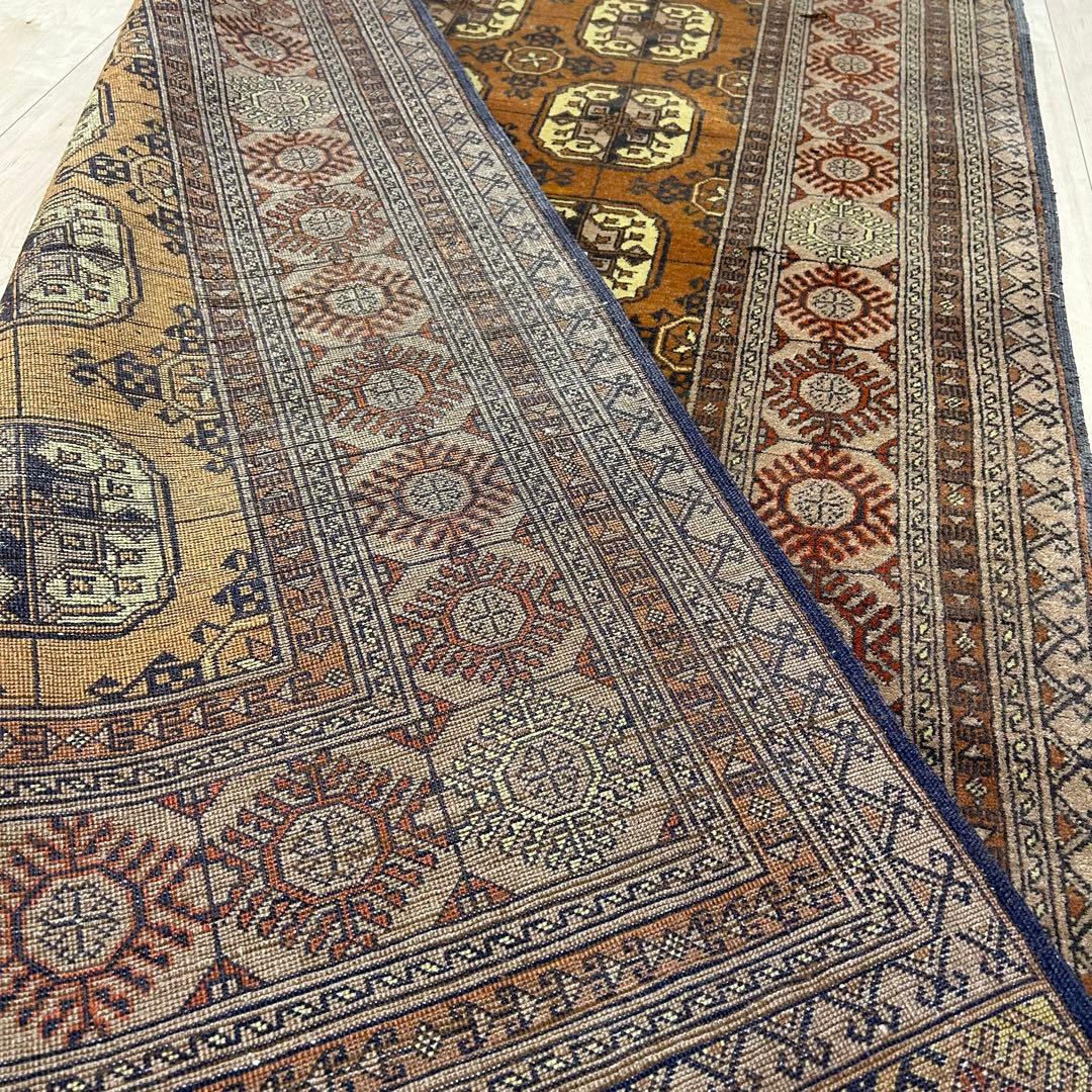 ペルシャ絨毯　トルクメン産　ヴィンテージラグ　トライバルラグ　190x114㎝