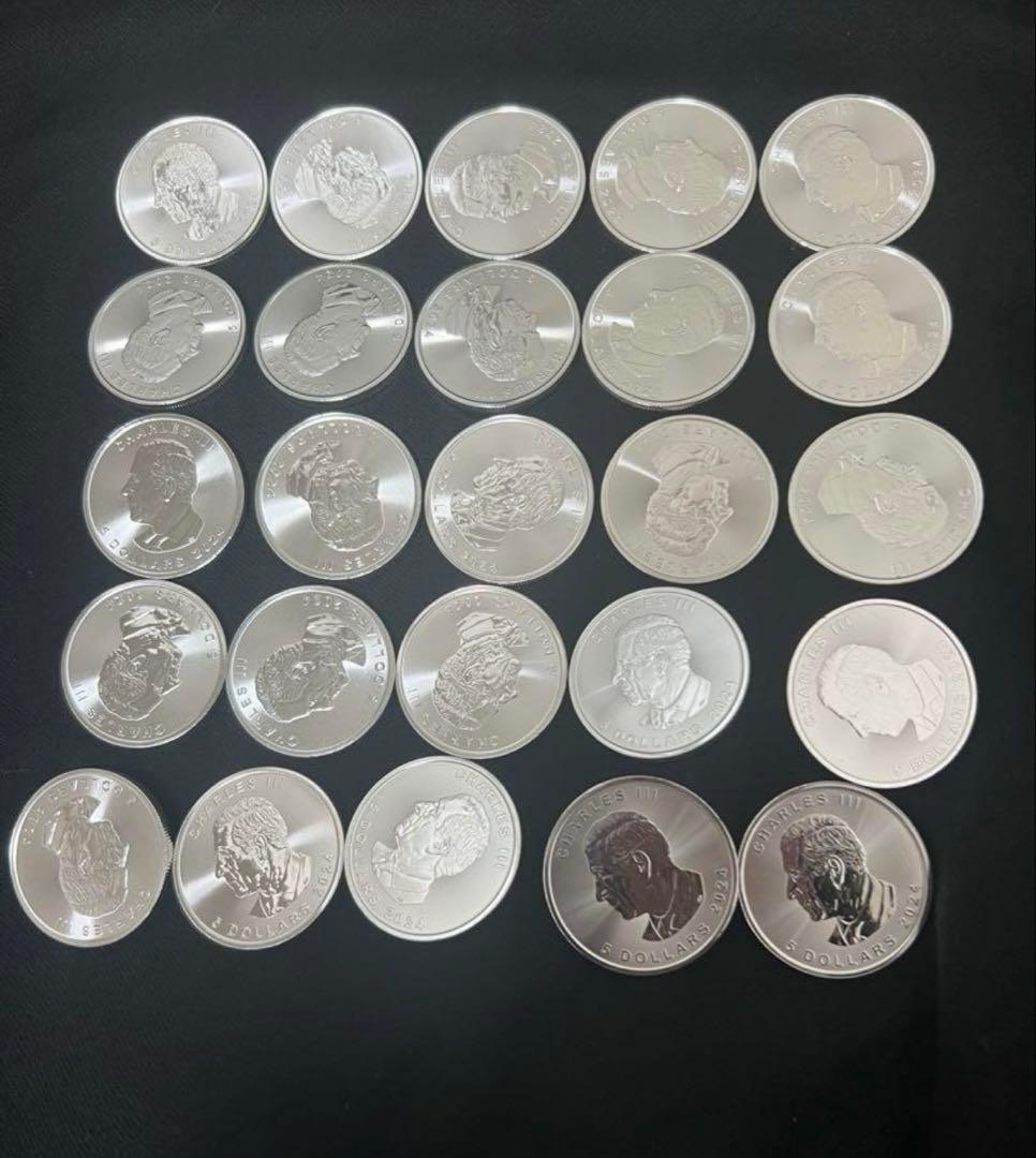 メイプルリーフ銀貨(25枚)１オンス2024年