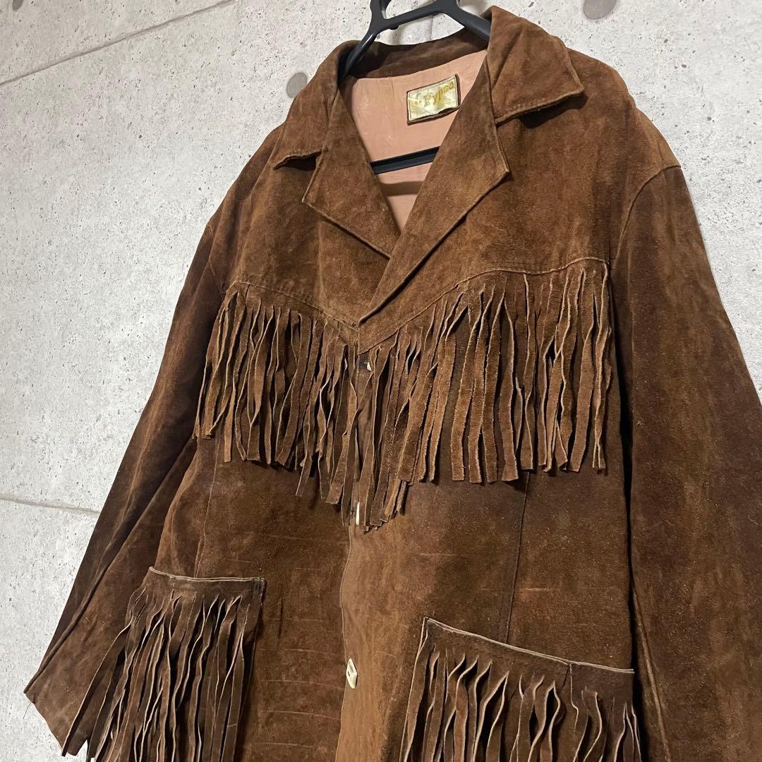【ヴィンテージ古着】 フリンジ スエード レザー ジャケット