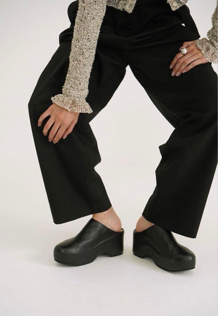 美品CLANE クラネ PLATFORM CLOGS サボ ブラック 37サイズ