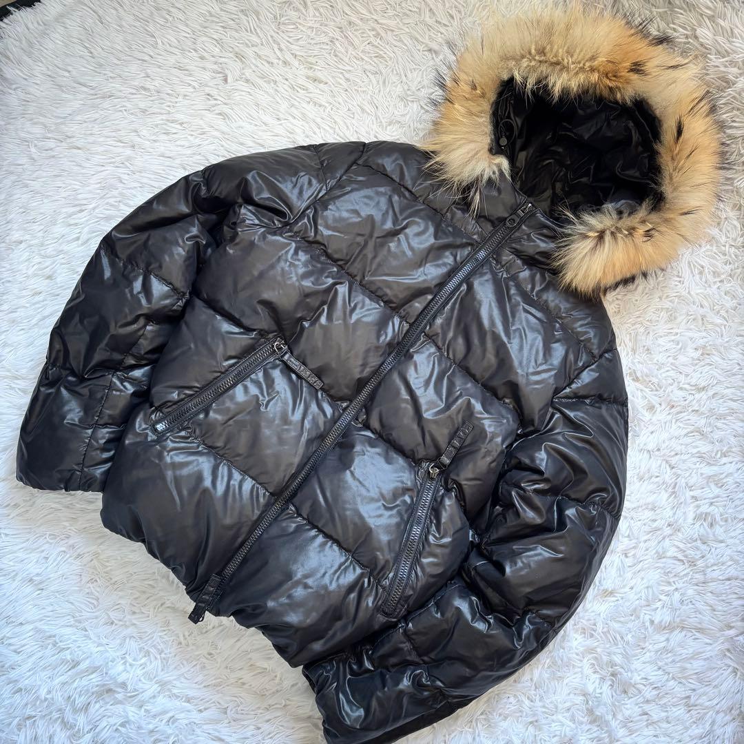 美品　DUVETICA Vega ダウンジャケット/48/黒 /ラクーンファー