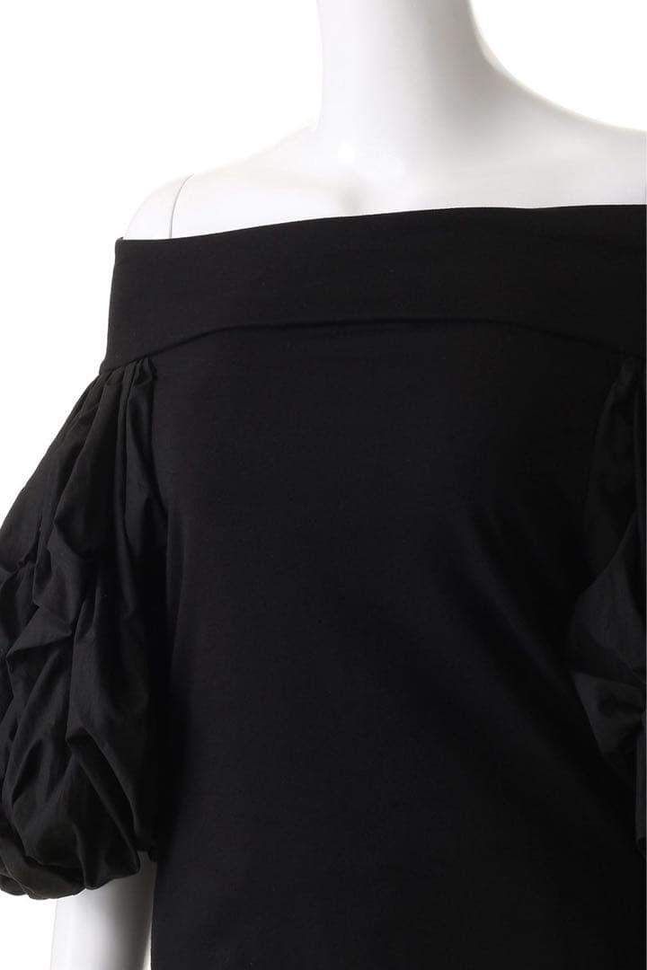 【未使用】HER. オフショルダーボリュームスリーブカットトップス black