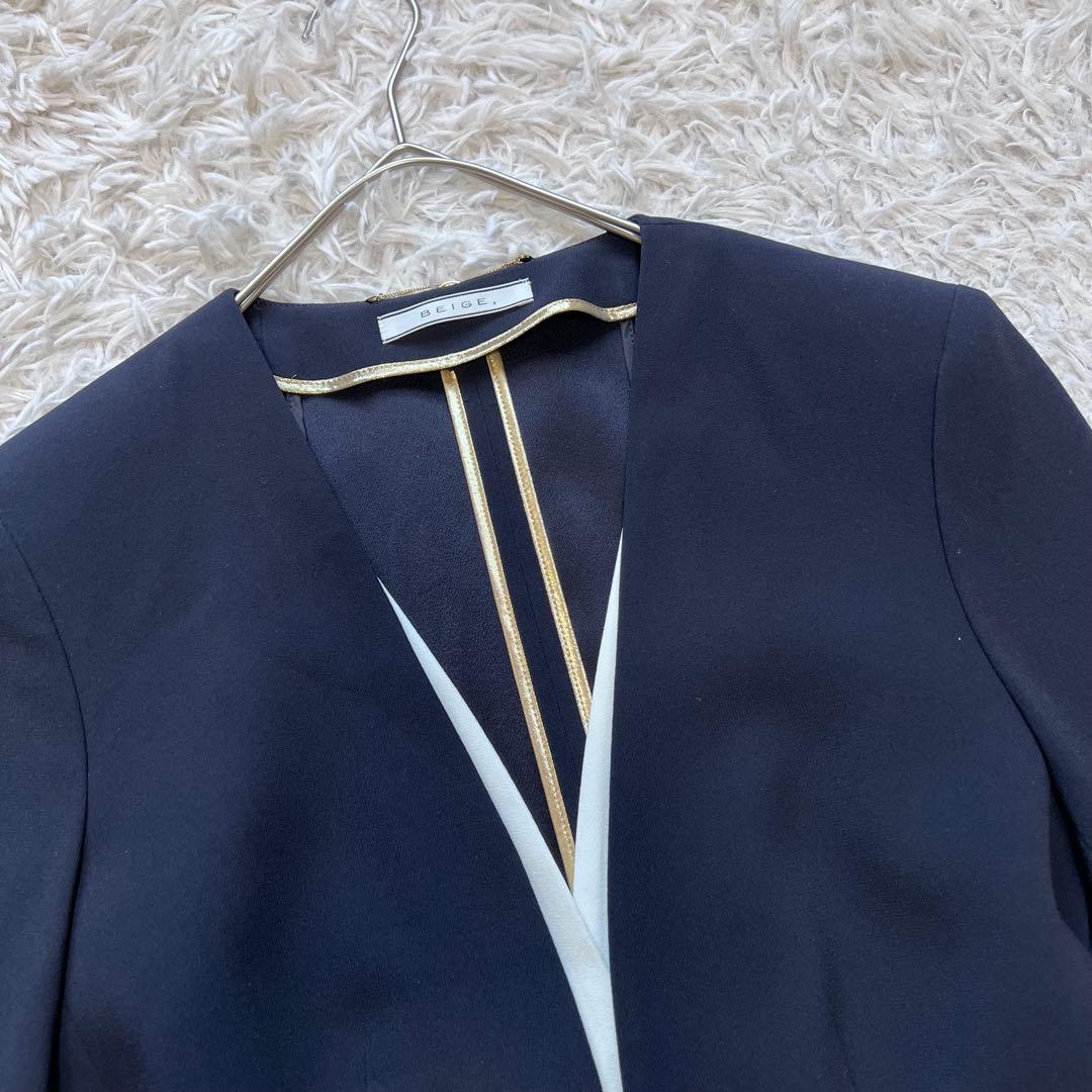 極美品 ベイジ Cindy ダブルカラー ジャケット パンツスーツ 近年 4/6