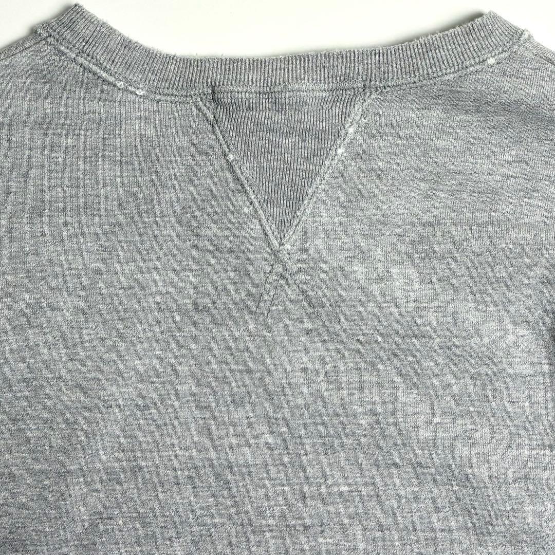 【美品】レミレリーフ/ダメージヴィンテージ加工スウェットシャツ/前V/両V/M