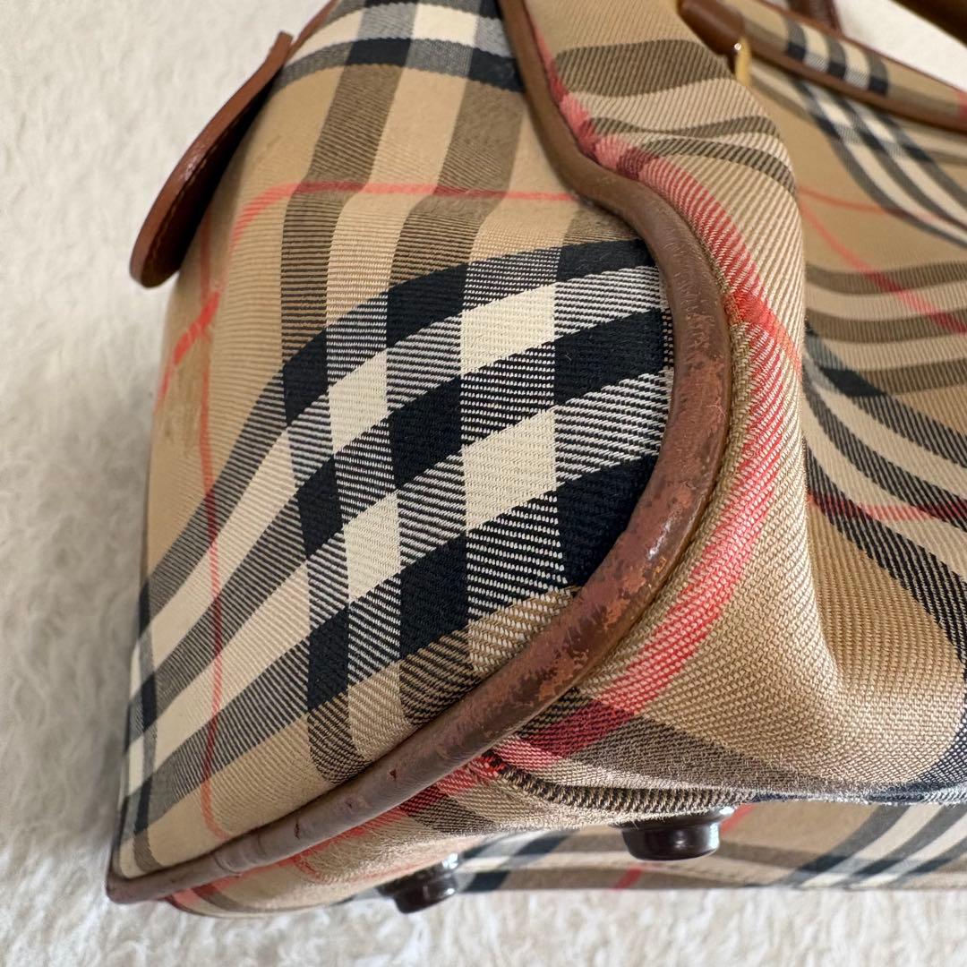ヴィンテージバーバリー ミニボストンバッグ ノバチェック シャドーホース