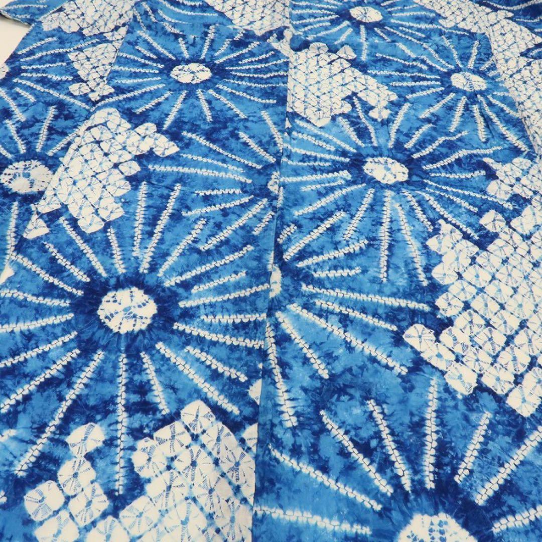 美品 有松鳴海絞り 綿 高級浴衣 着物 A3113