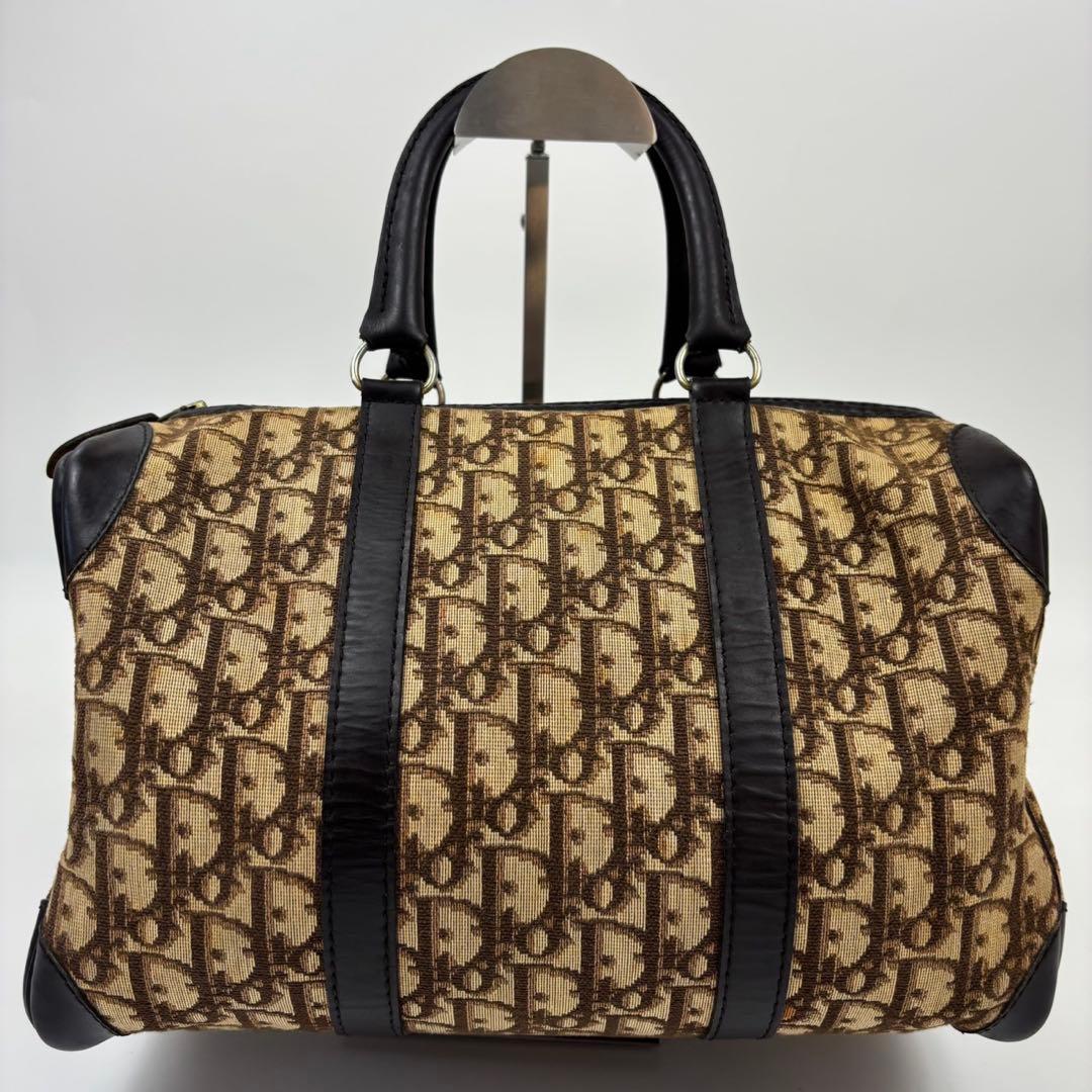 クリスチャンディオール ミニボストンバッグ　トロッター柄　ゴールド金具