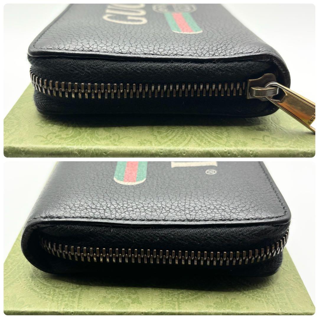 ✨極美品✨GUCCI 長財布　ヴィンテージロゴ　ラウンドファスナー　ブラック