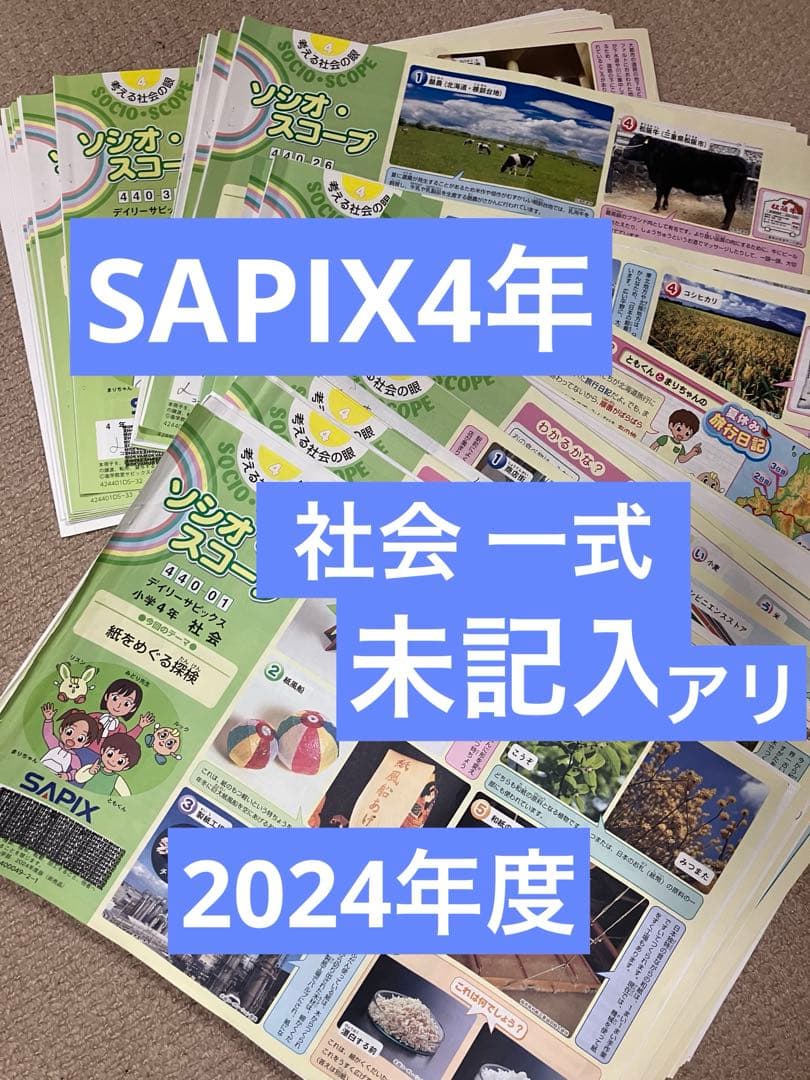 SAPIX 4年社会テキスト（デイリーサピックス） 2024年最新