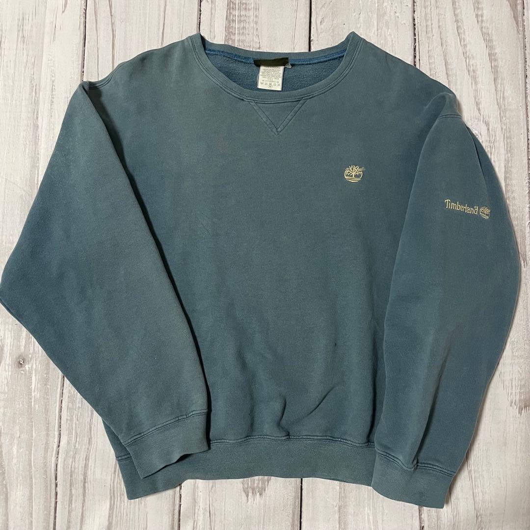 90sイタリア製Timberland鬼フェードヴィンテージボックス短丈トレーナー
