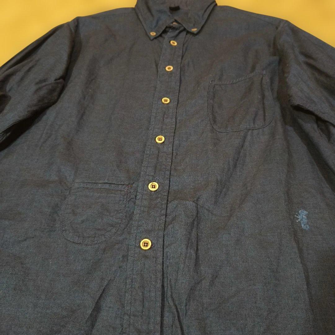 美品　４５R　45rpm　インディゴシャツ　タツノオトシゴ刺繍