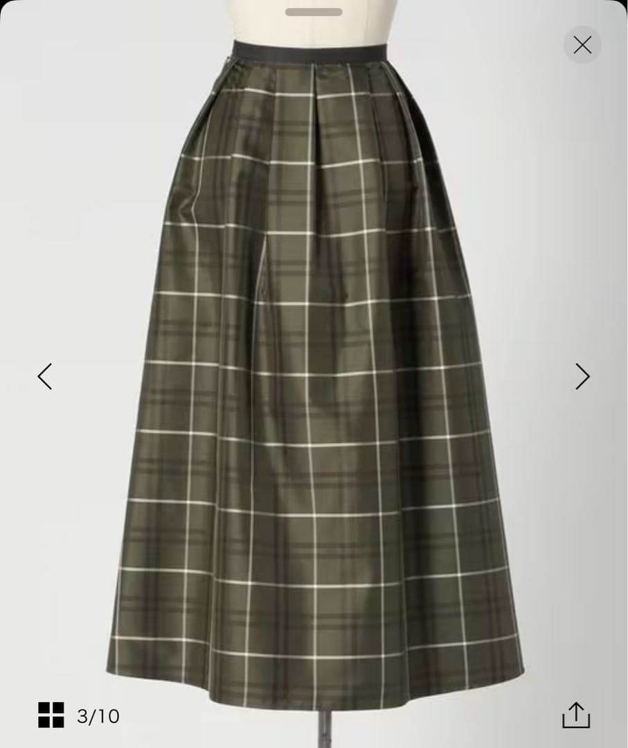 Drawer チェック柄 フレアスカート 36