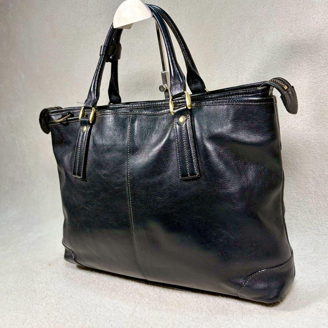 【美品✨】豊岡鞄　本革　ビジネスバッグ　シボ牛革　2way A4収納　ショルダー