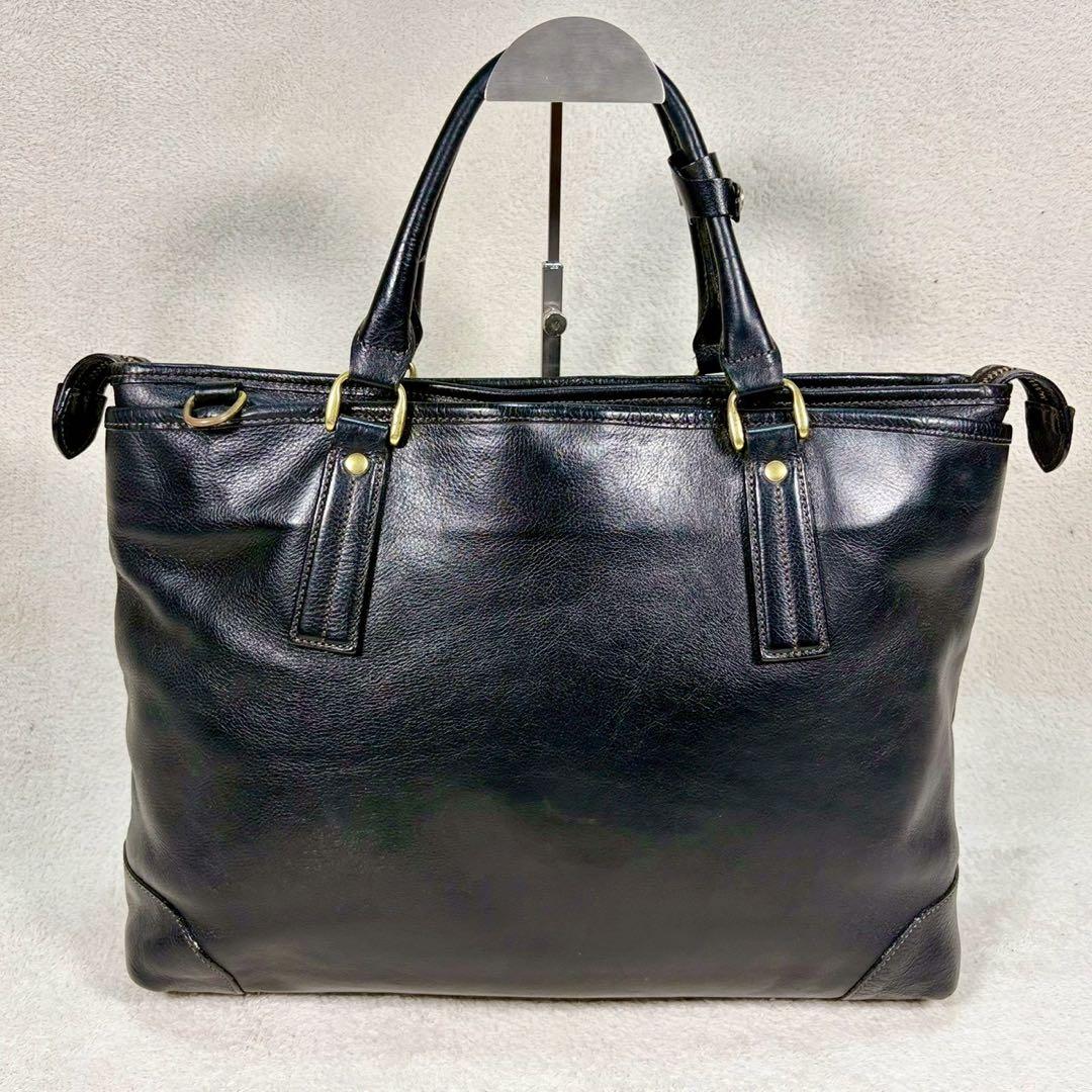 【美品✨】豊岡鞄　本革　ビジネスバッグ　シボ牛革　2way A4収納　ショルダー