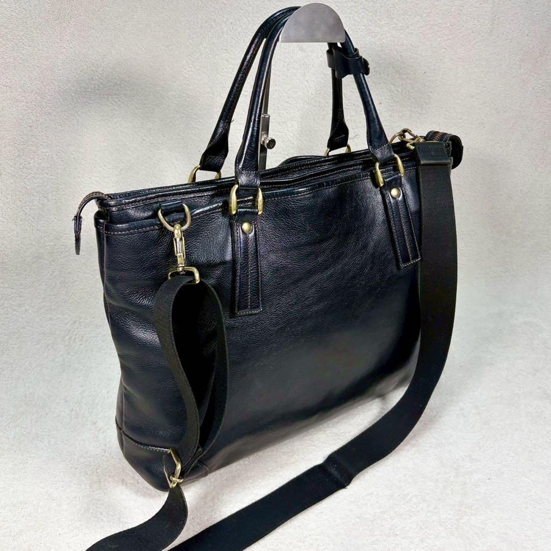 【美品✨】豊岡鞄　本革　ビジネスバッグ　シボ牛革　2way A4収納　ショルダー