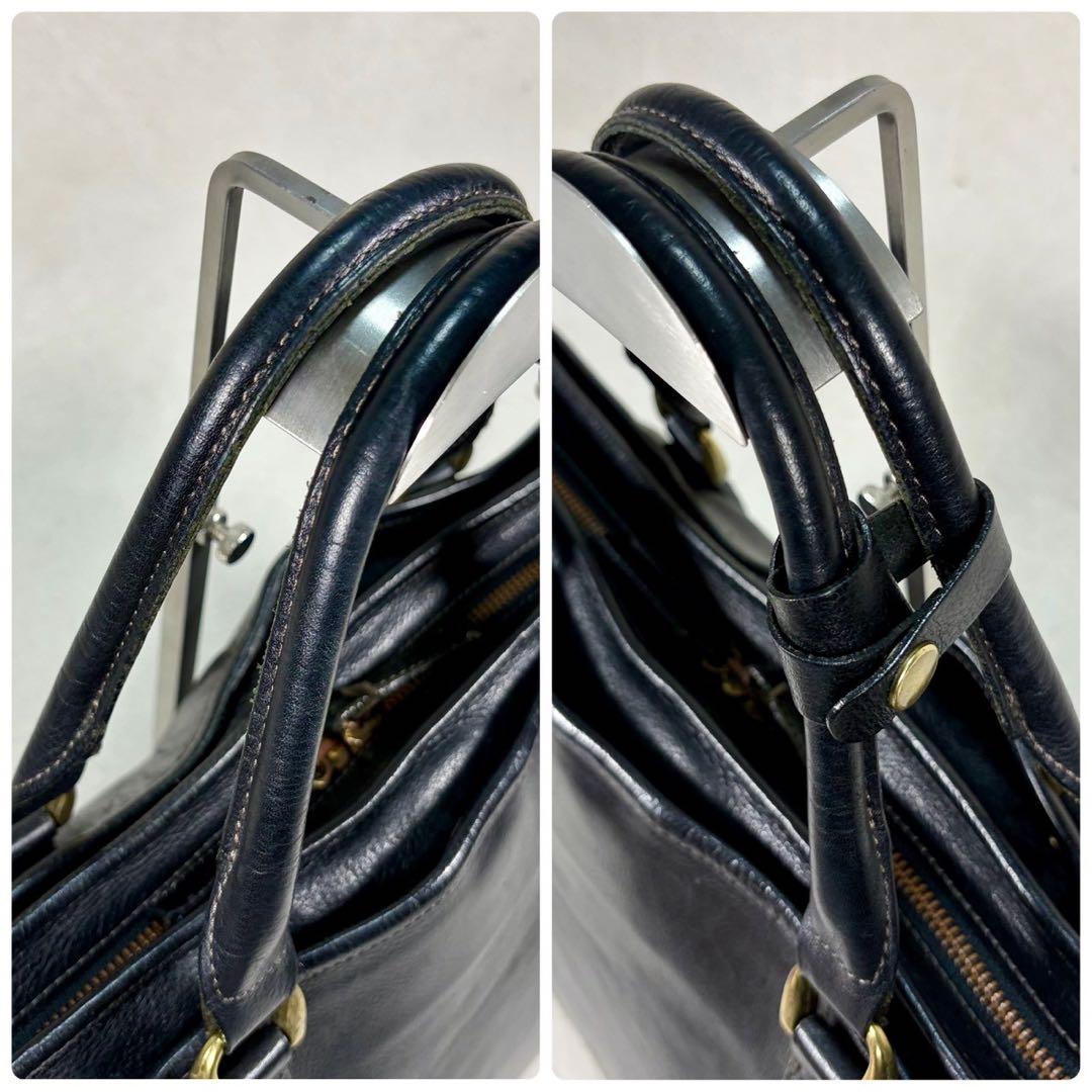 【美品✨】豊岡鞄　本革　ビジネスバッグ　シボ牛革　2way A4収納　ショルダー