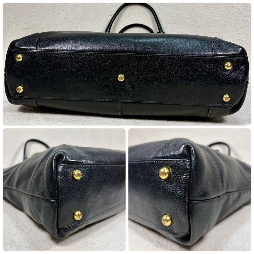 【美品✨】豊岡鞄　本革　ビジネスバッグ　シボ牛革　2way A4収納　ショルダー