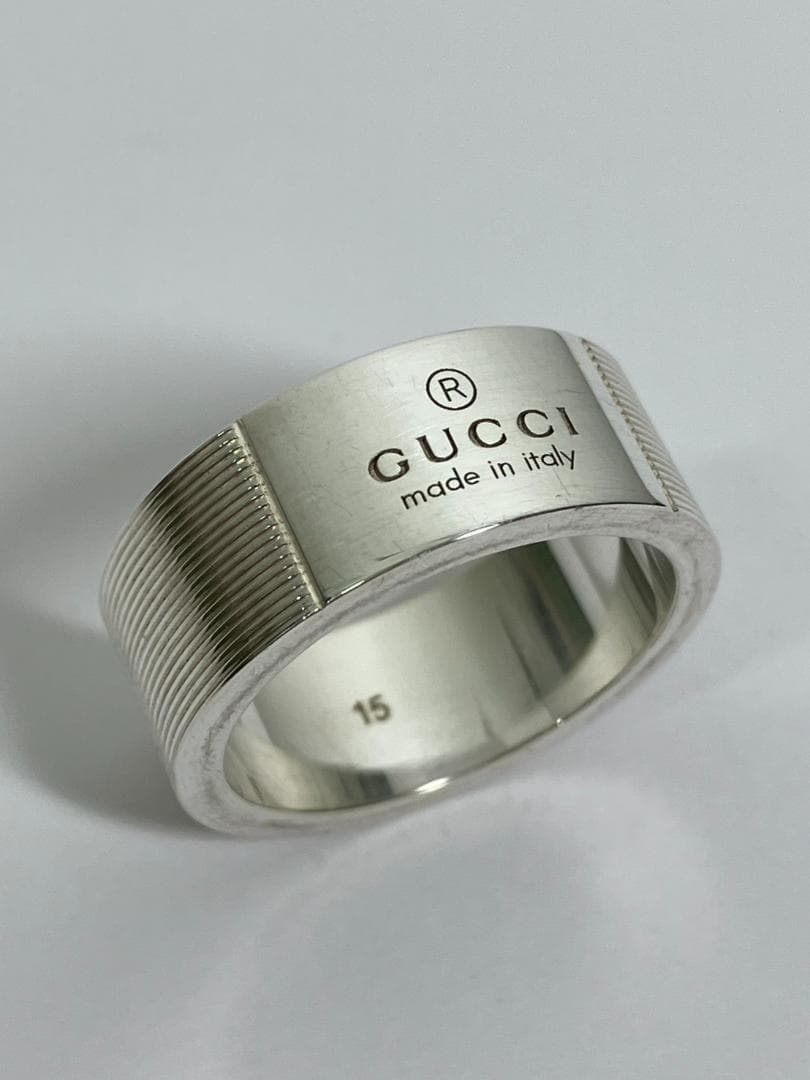 美品　グッチ　シルバーリング　15号　付属品完品　SV925