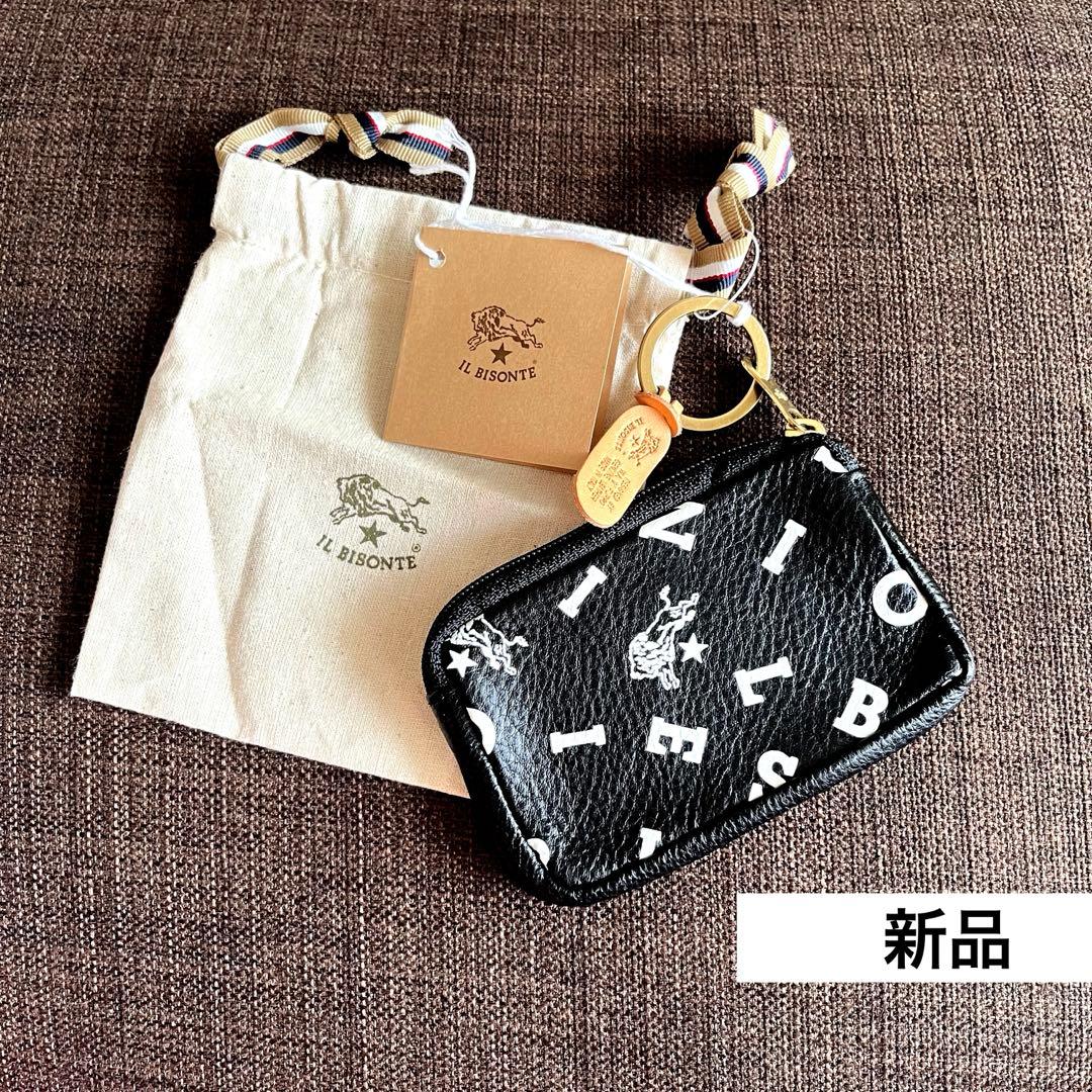 イルビゾンテ　ミニ財布　ケース　ロゴ　日本限定　キーリング付　ポーチ　黒