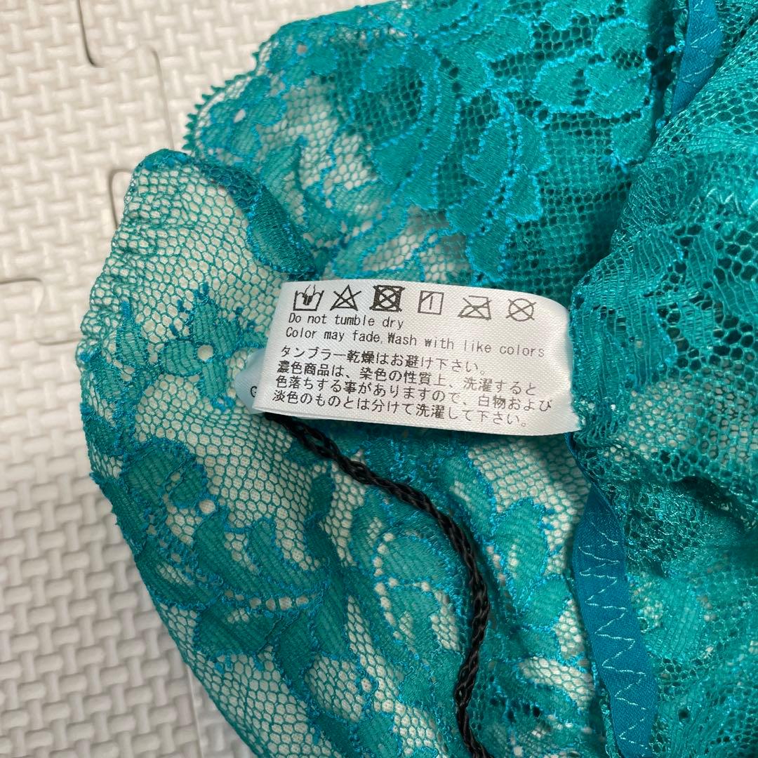 NAO LINGERIE ティール レース ノンワイヤーブラ ショーツセット