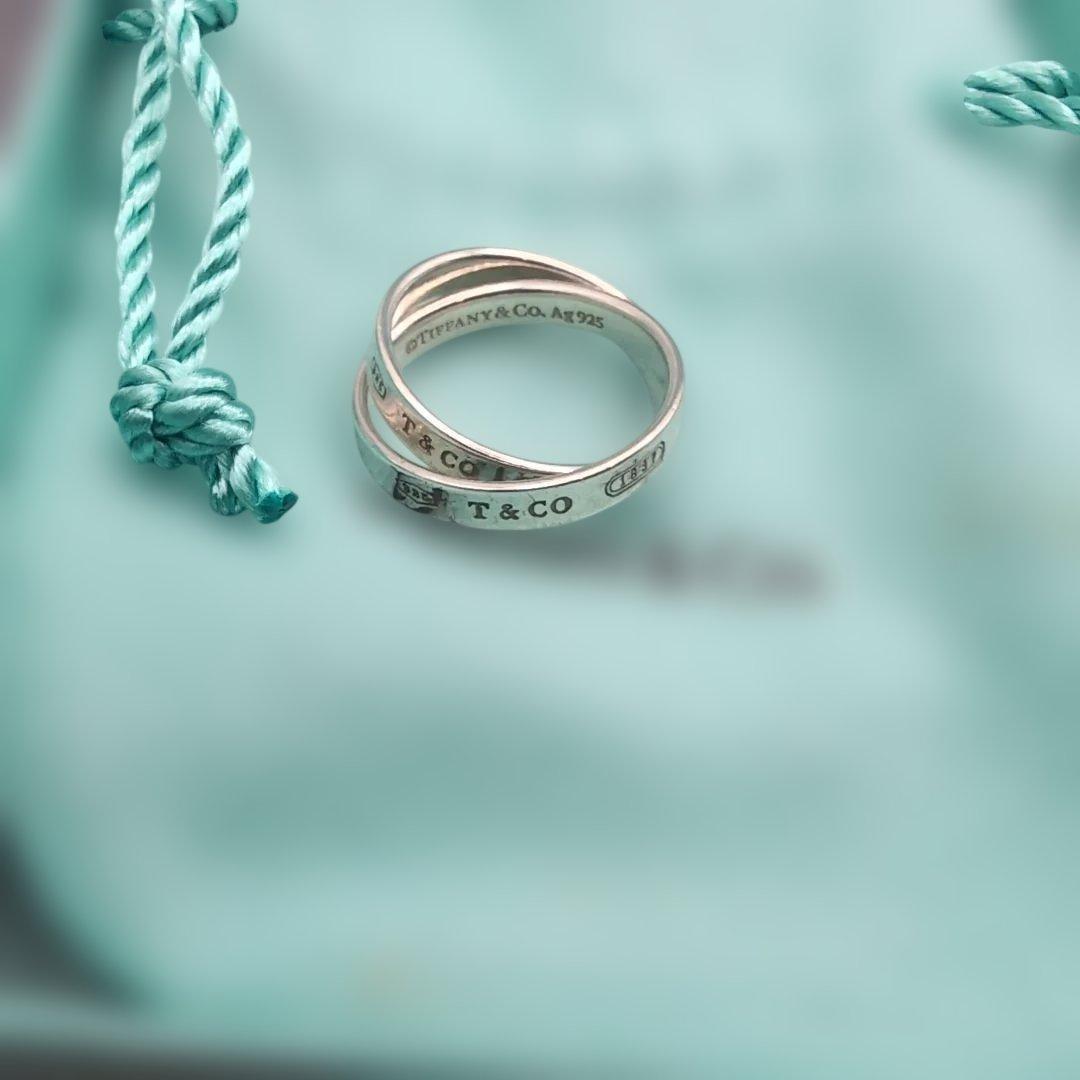 ティファニー 11号 インターロッキング リング ダブル ナロー 2連 指輪