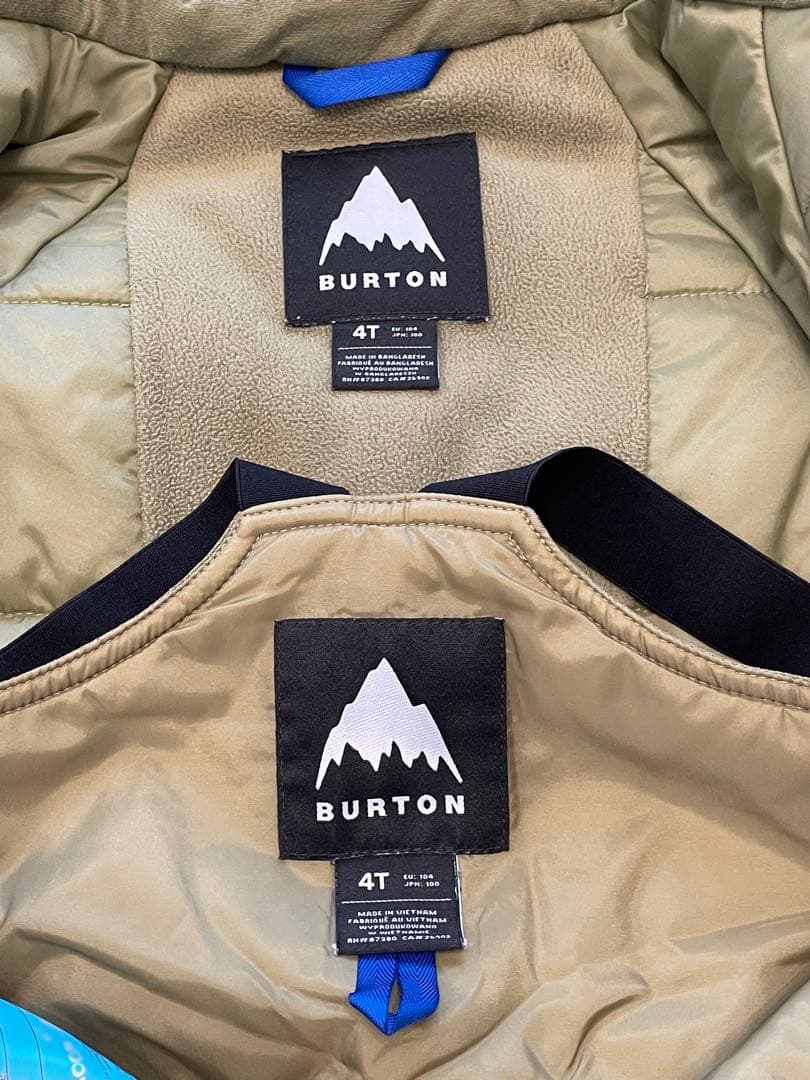 BURTON キッズ　スノーボードウェア　上下セット　４Ｔ　クリーニング済