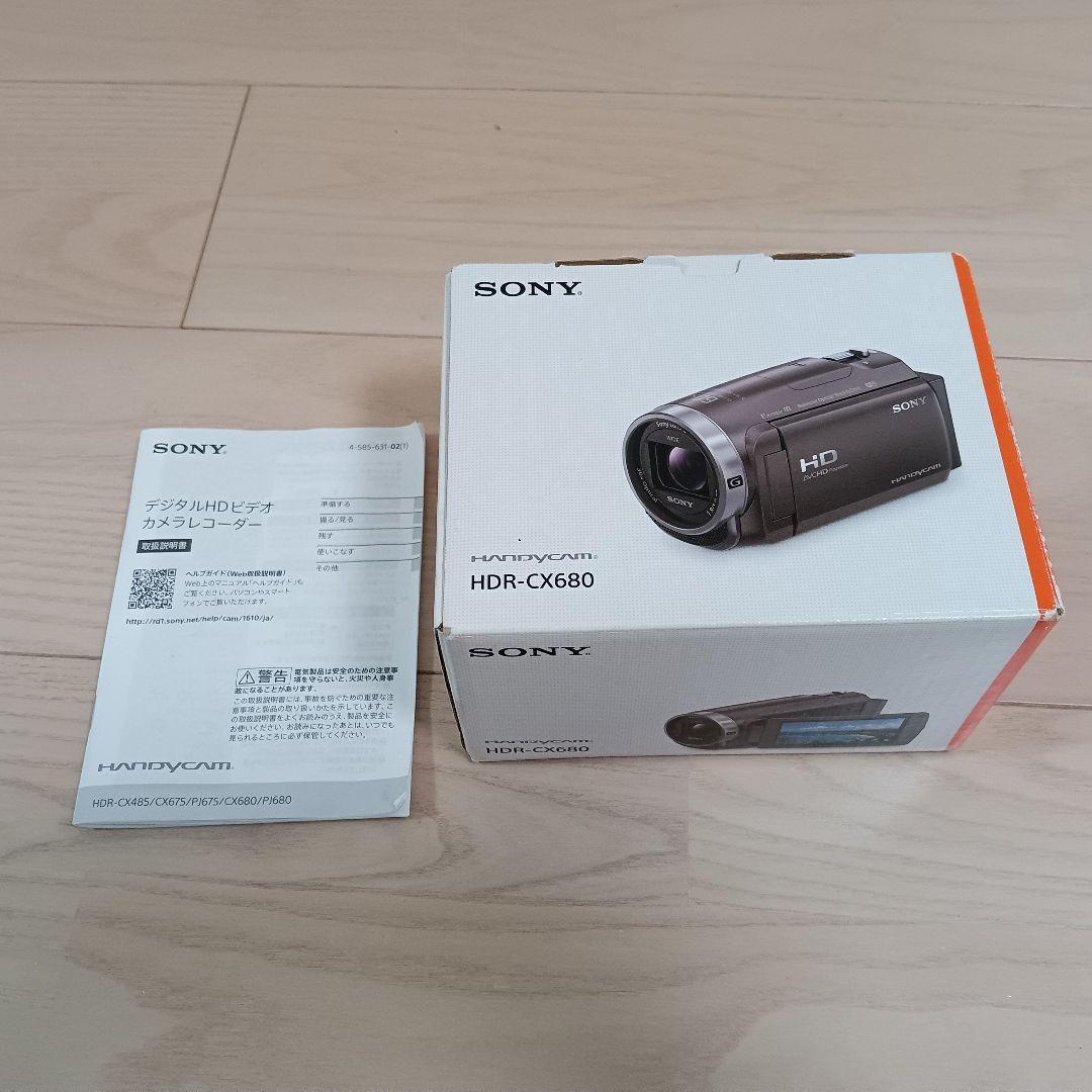SONY HDR-CX680 ビデオカメラ ホワイト、マイクロSD128GB付き