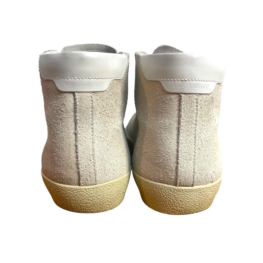 美中古　サンローラン　ロゴ刺繍スニーカー　エディースリマン　43 スエードレザー
