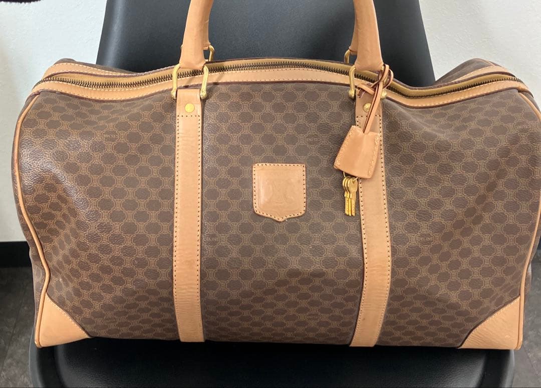 コージー！セリーヌ マカダム ボストンバッグ カデナ＆クロシェット付き