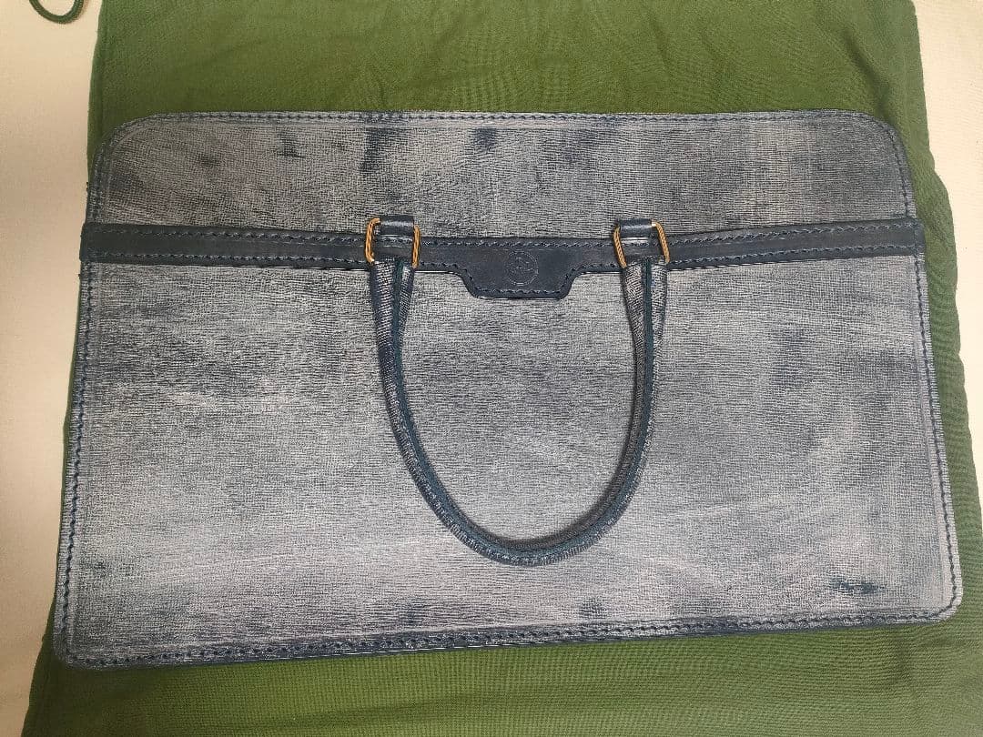 グレンロイヤル　02-5225　2ハンドルジップケース　ダークブルー　型押し