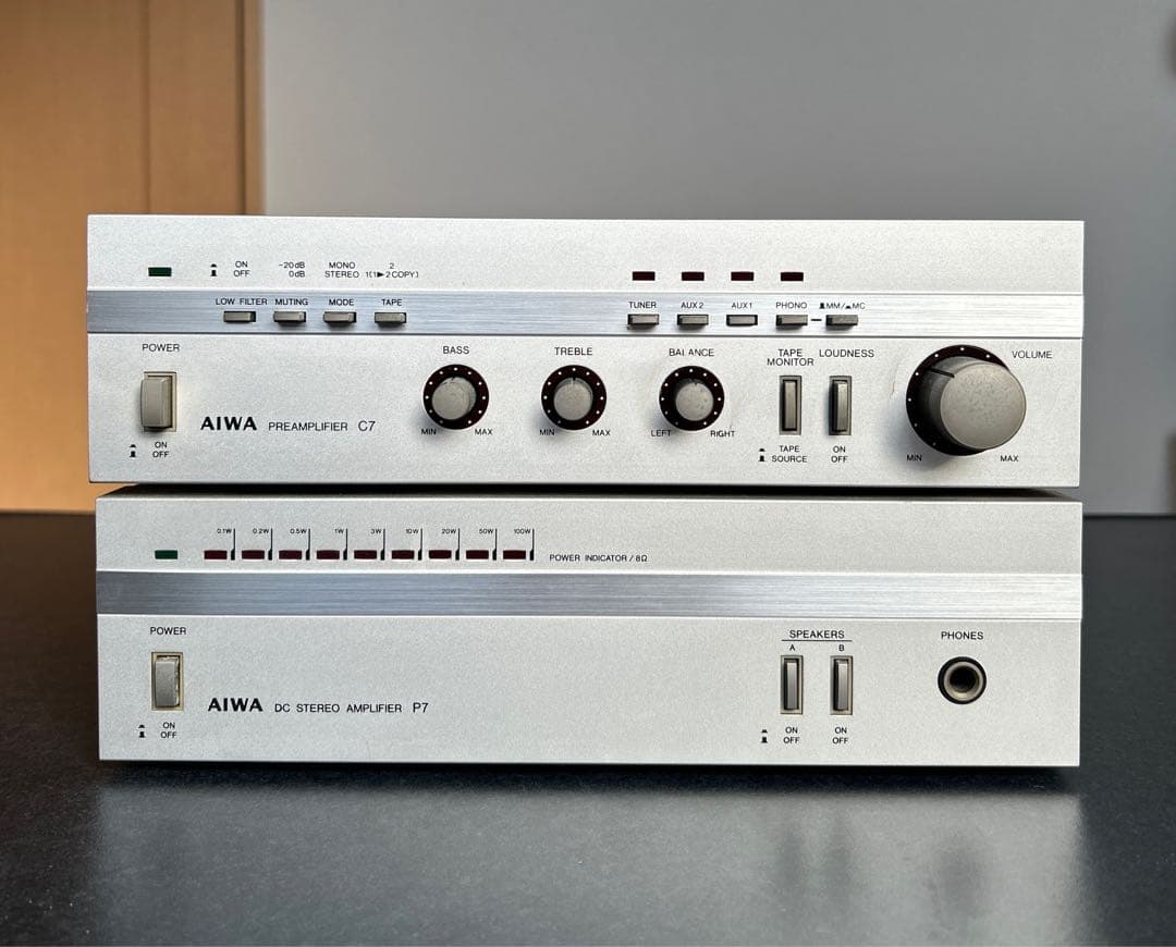 AIWA S-C7 S-P7プリアンプ+パワーアンプセット