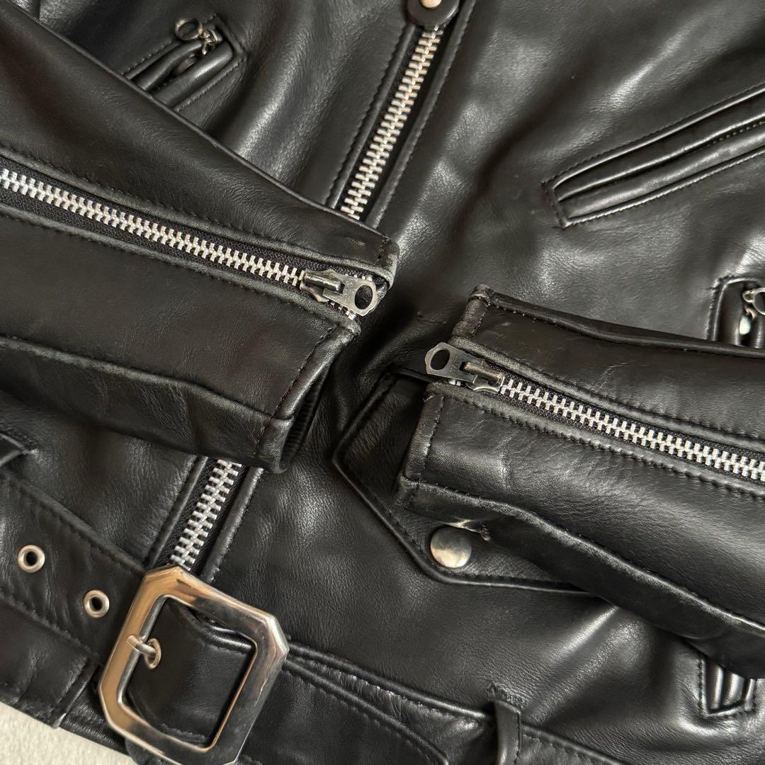 Schott 613 ダブルライダースジャケット ブラック ワンスター 36