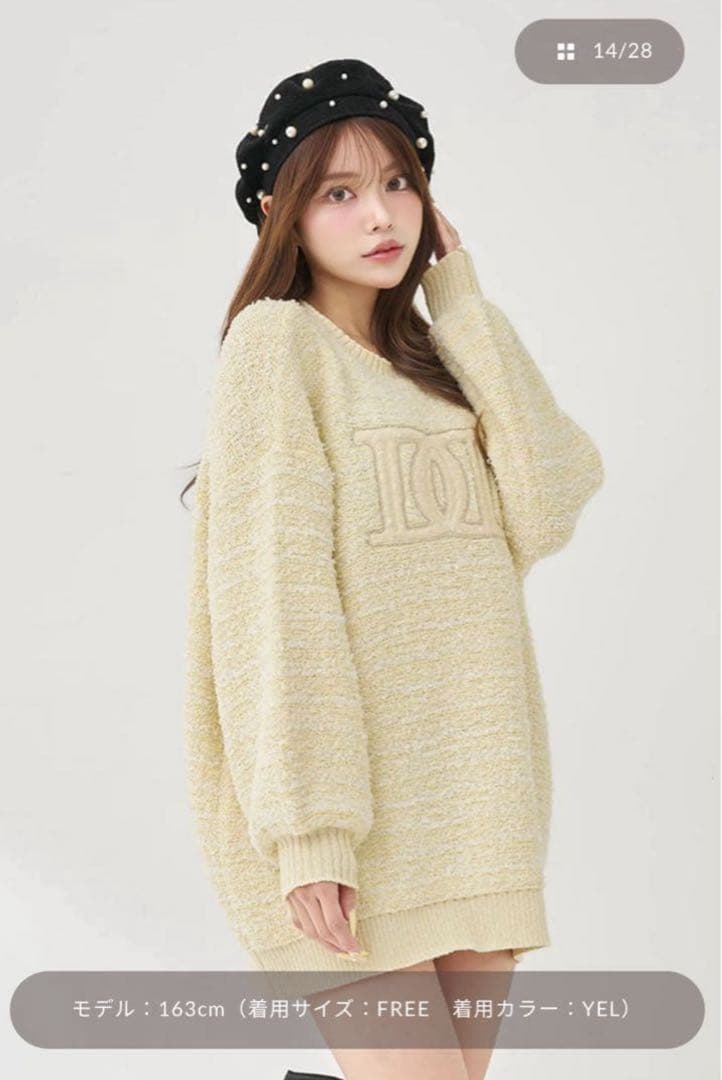 ダーリッチ　darich DDロゴツイードニットプルオーバー