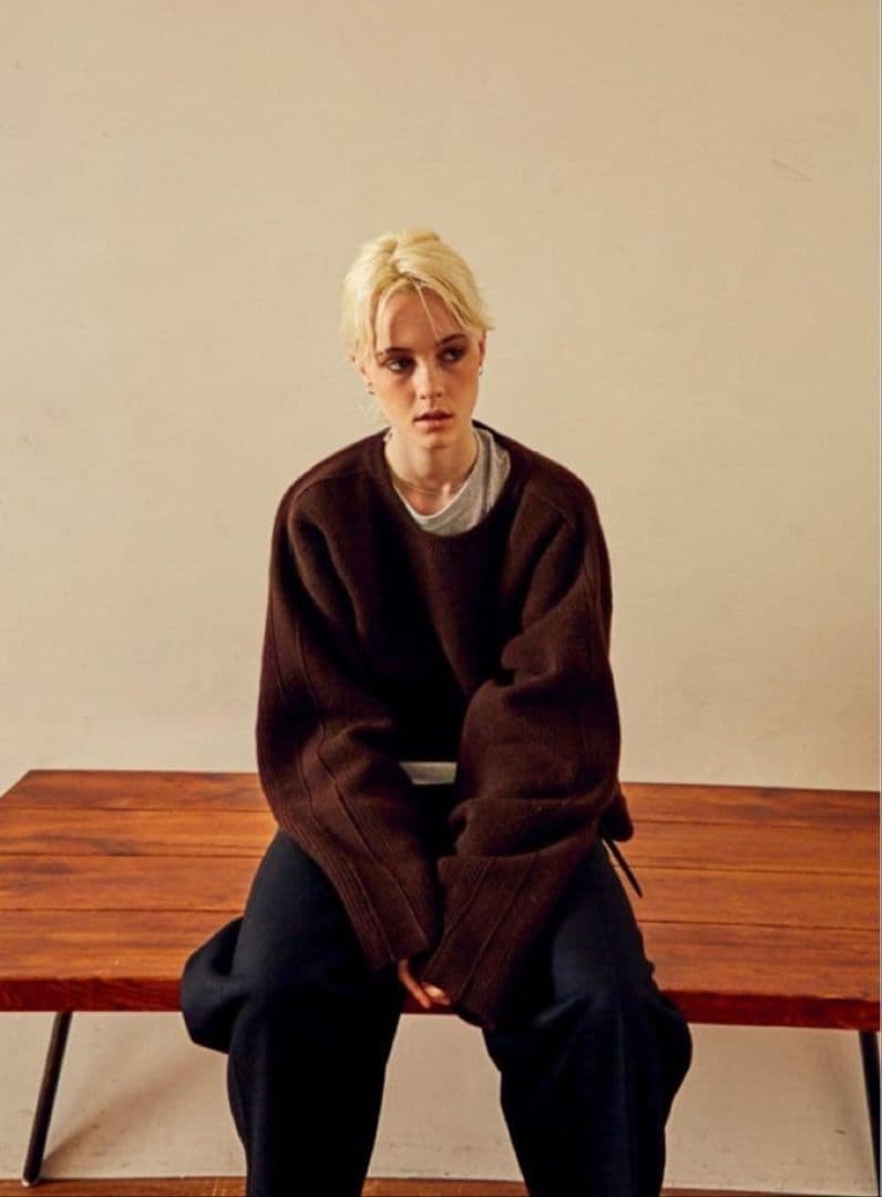 トップス YOKE 19aw 7G ALPACA WOOL RIB STITCH KNIT