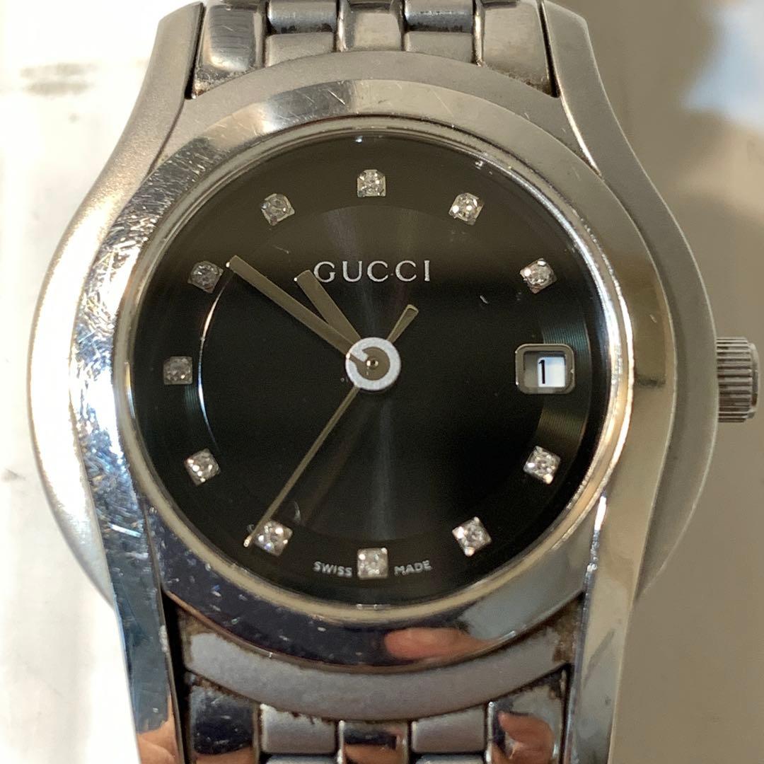 GUCCI ダイヤ腕時計　5500 動作確認済み　M70912-7
