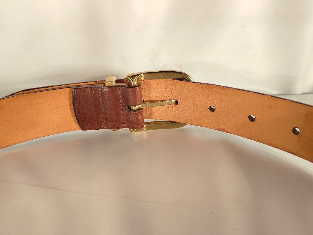【USA製】Alden オールデン 正規品　高級ドレスベルト　厚艶本革/金真鍮