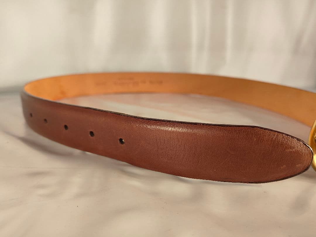 【USA製】Alden オールデン 正規品　高級ドレスベルト　厚艶本革/金真鍮