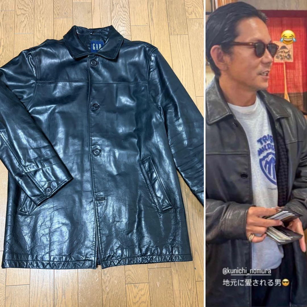 90s OLD Gapオールド ギャップ レザー カーコート 野村訓市 着用