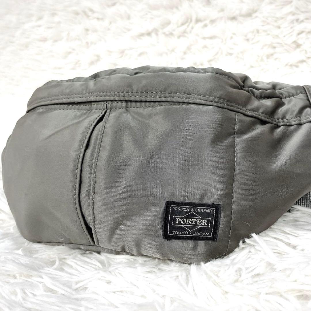 ✨美品 ポーター タンカー シルバー グレー ウエストポーチ ボディバック S