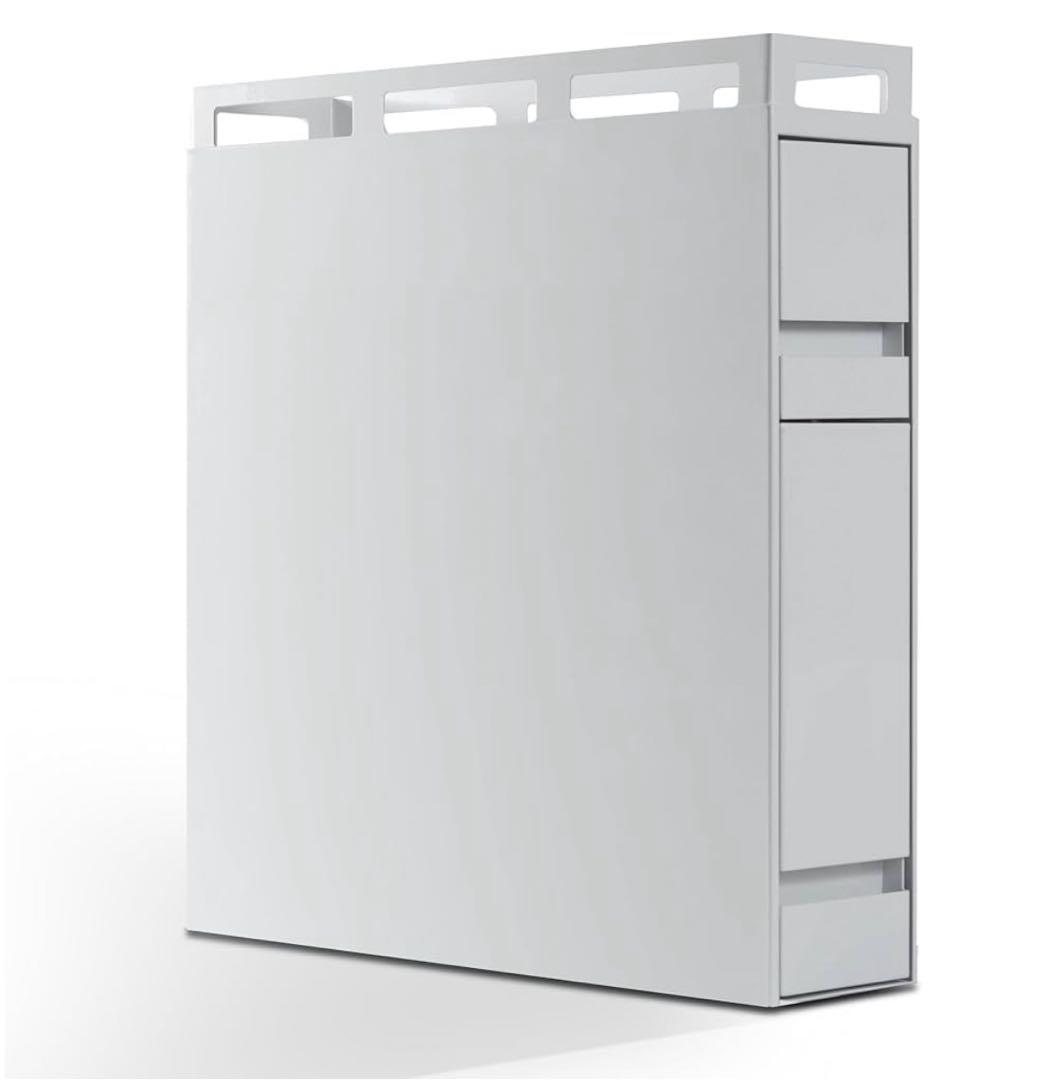 値下げアウトレット隠せる調味料ラック幅13cm 大容量完成品 (ホワイト 2段)