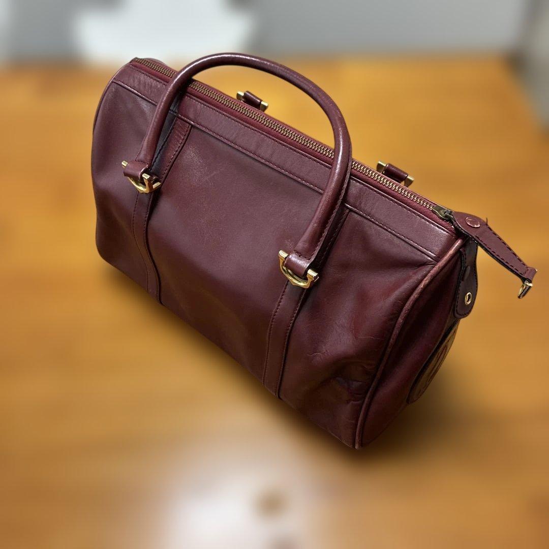 カルテェ　バーガンディレザー ボストンバッグ