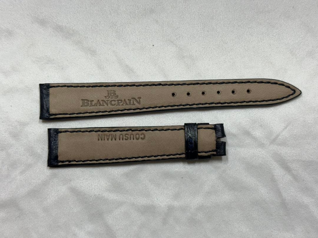 新品未使用品　ブランパン　オーストリッチ　革ベルト　レディス用　ネイビー