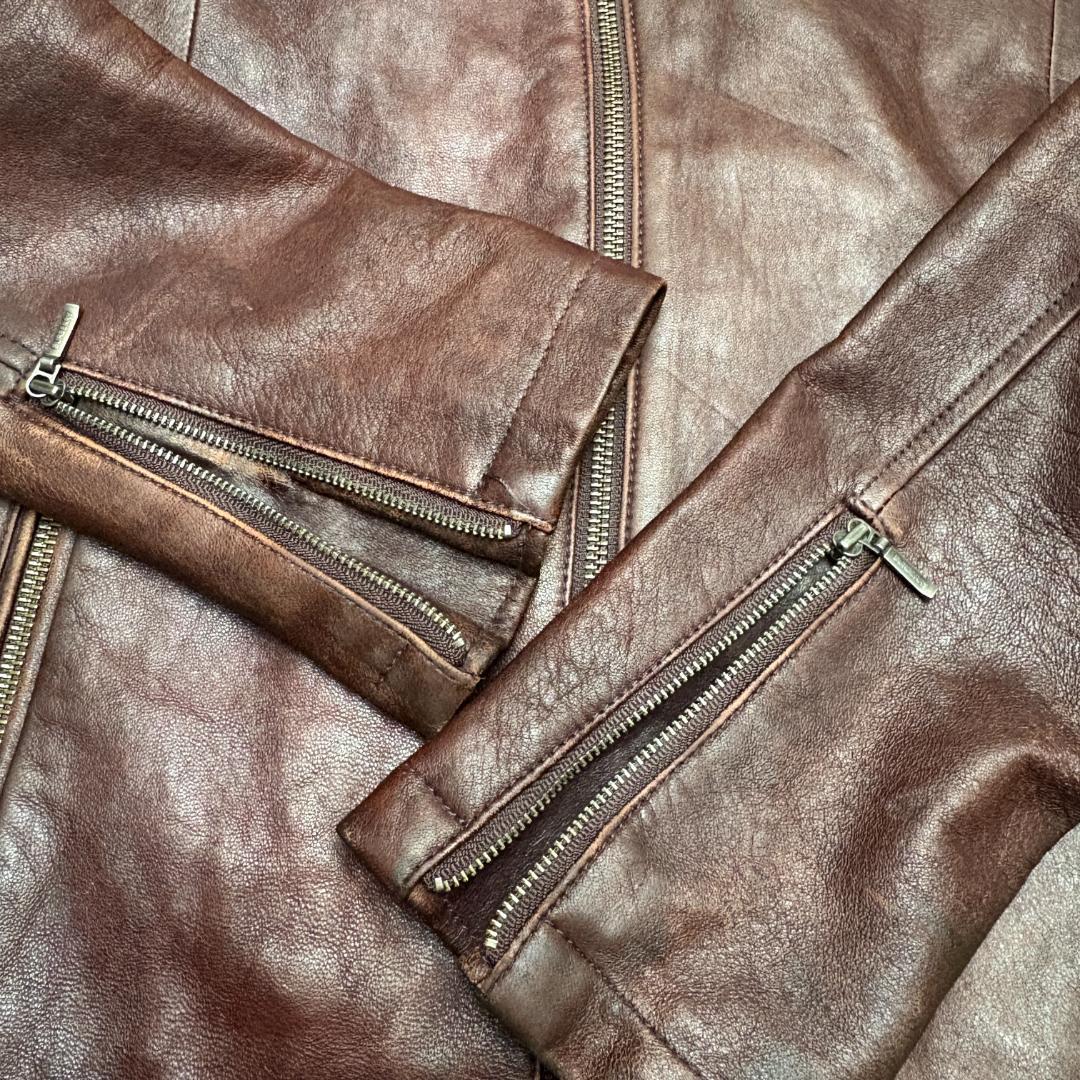 希少　バーバリーブラックレーベル ライダースジャケット ブルゾン ラムレザー