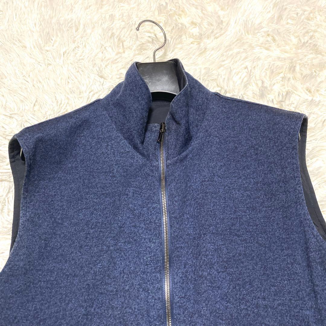極美品✨【最高傑作 ロロピアーナ】リバーシブルベスト　S 黒　紺　シルク　刻印
