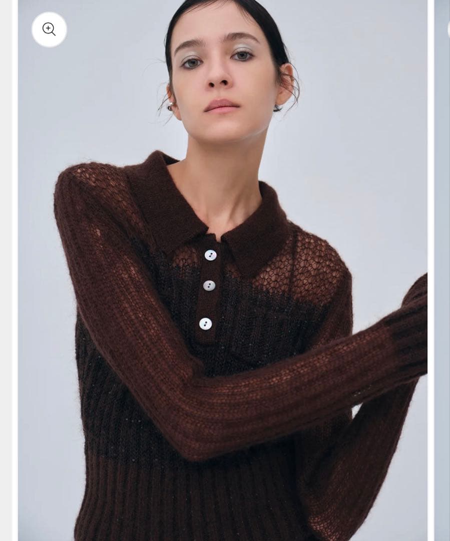 新品未使用　laubeblanc Sequin Sheer Polo Knit