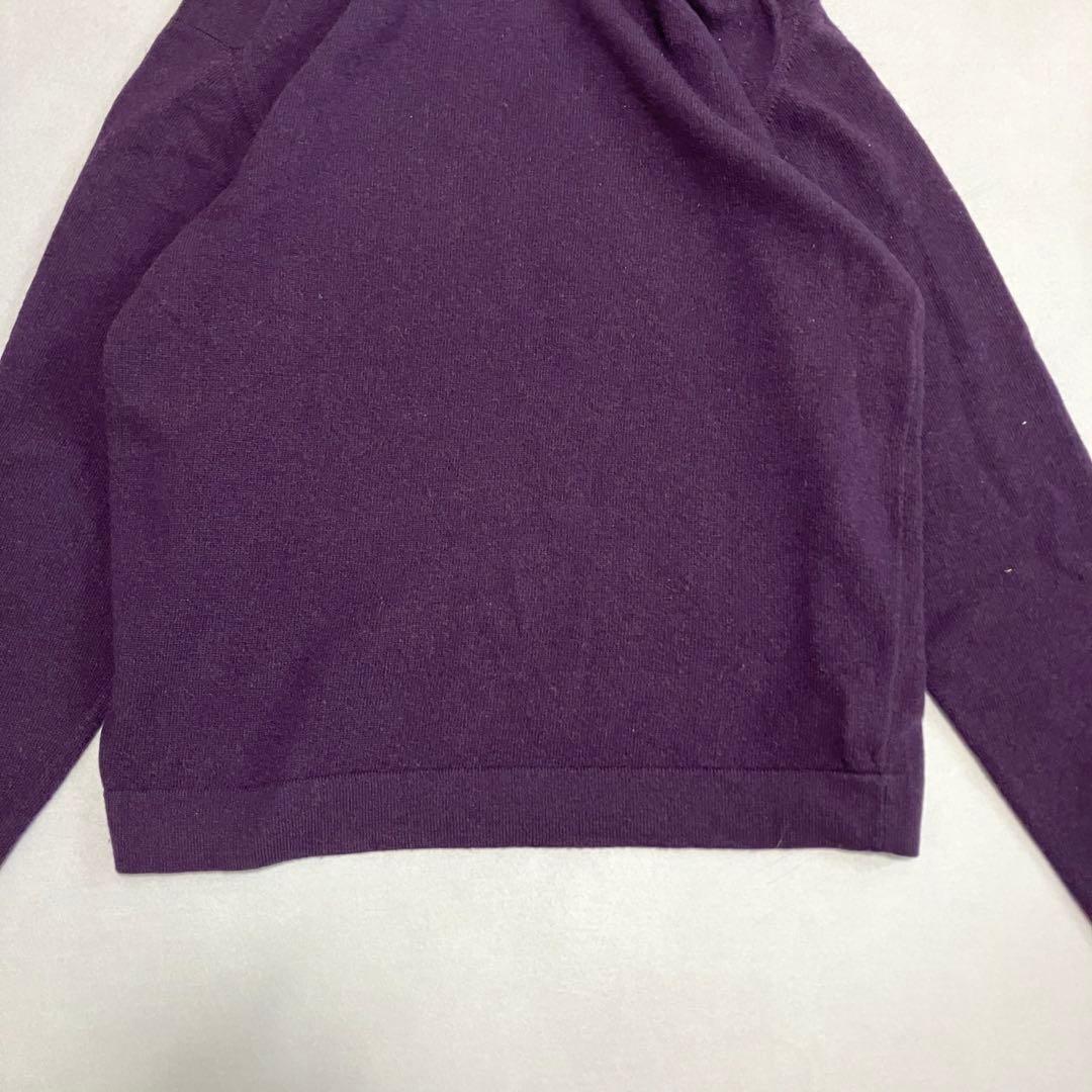 極美品　HERMES ウールカシミヤ100 タートルネック　紫　ヴィンテージ　L