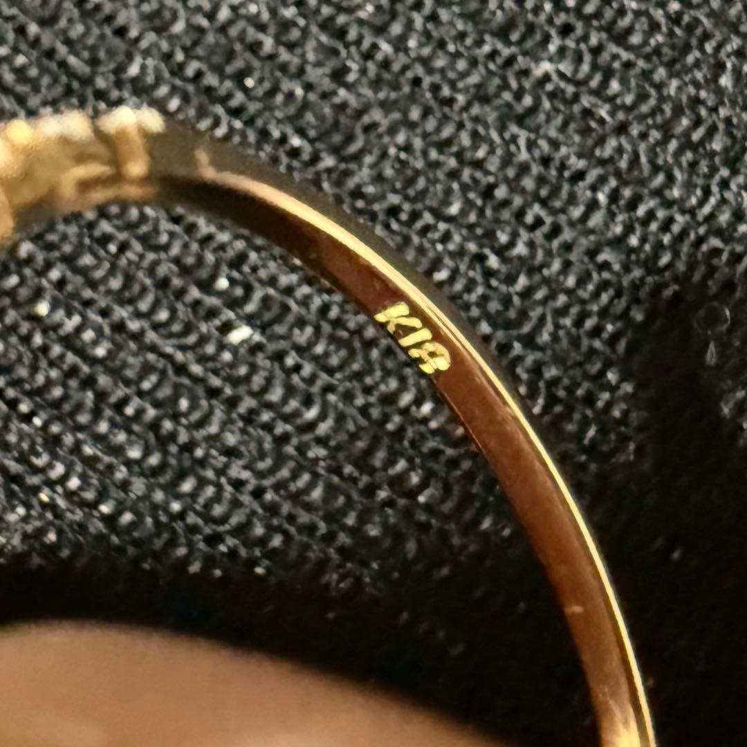 k18 ハーフエタニティ 1粒 ダイヤモンド リング