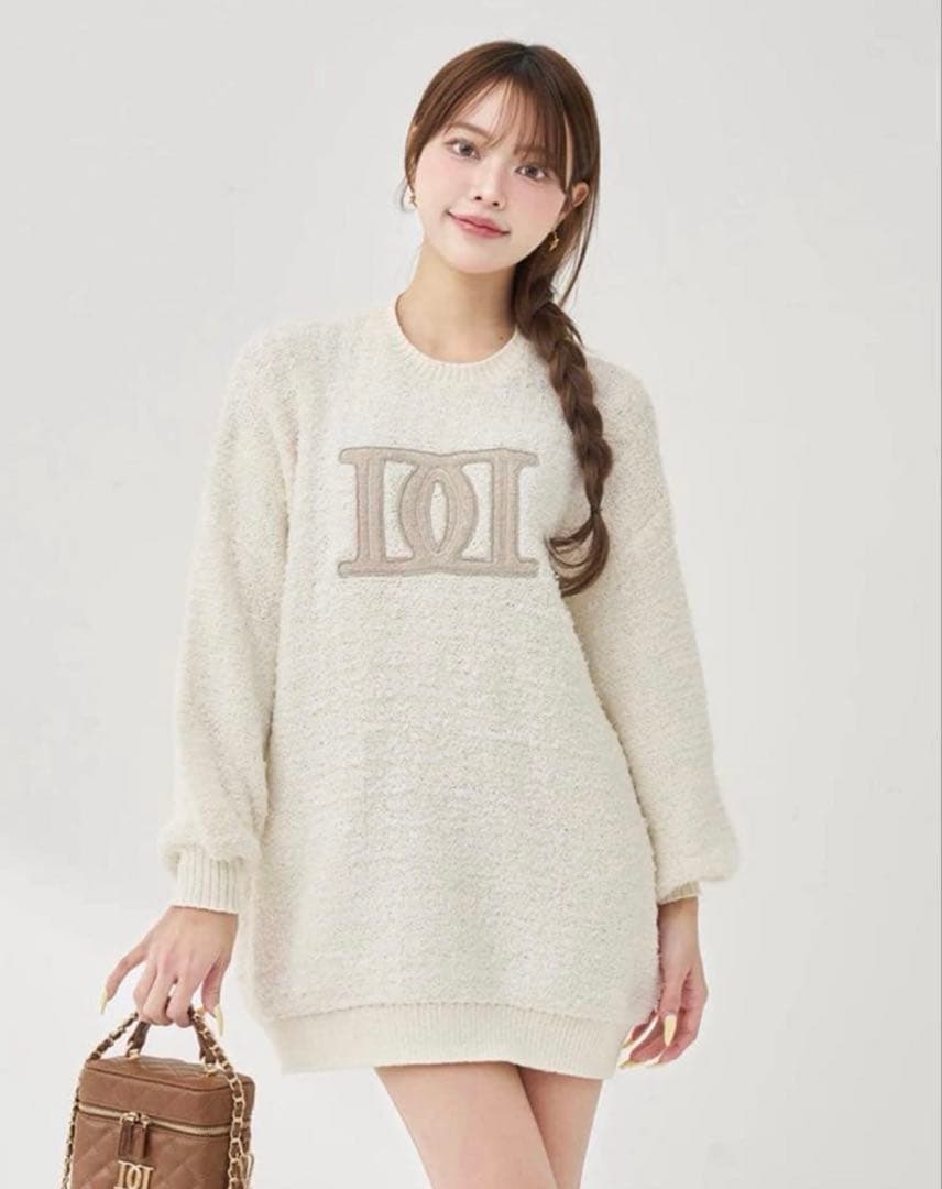 ダーリッチロゴツイードニットプルオーバー ホワイト Darich