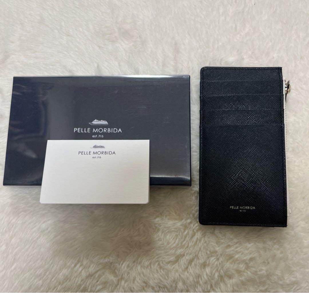 【新品】ペッレモルビダ　ケース　カードケース　革　紺色